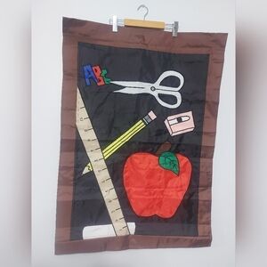 BACK to school flag, flag pole , teacher